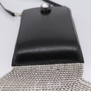 Miu Miu Shoulder Bag Leather Black Silver Auth 167796A-5