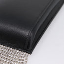 Miu Miu Shoulder Bag Leather Black Silver Auth 167796A-15