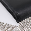 Miu Miu Shoulder Bag Leather Black Silver Auth 167796A-16