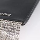 Miu Miu Shoulder Bag Leather Black Silver Auth 167796A-17