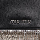Miu Miu Shoulder Bag Leather Black Silver Auth 167796A-19