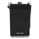 Miu Miu Shoulder Bag Leather Black Silver Auth 167796A-2