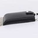 Miu Miu Shoulder Bag Leather Black Silver Auth 167796A-4