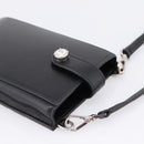 Miu Miu Shoulder Bag Leather Black Silver Auth 167796A-7