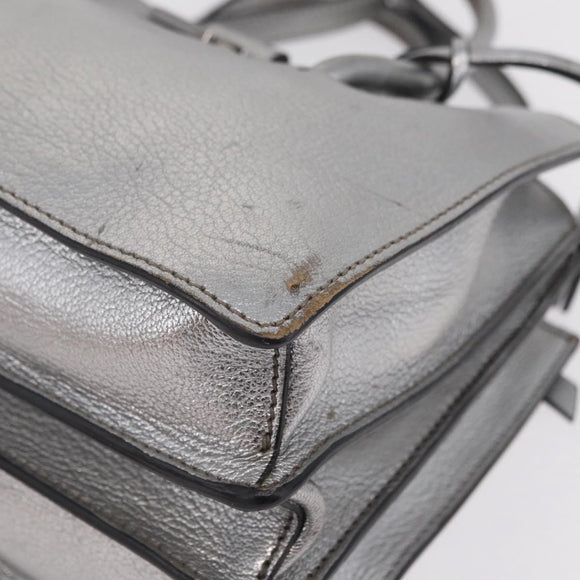 Miu Miu Hand Bag Leather 2way Silver Auth 167797A