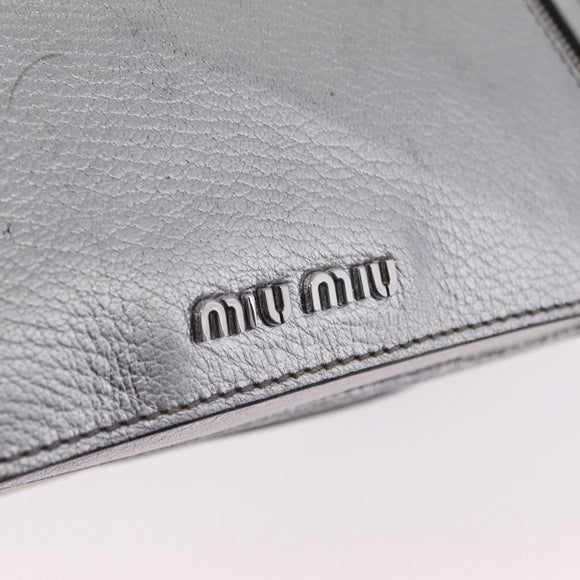 Miu Miu Hand Bag Leather 2way Silver Auth 167797A