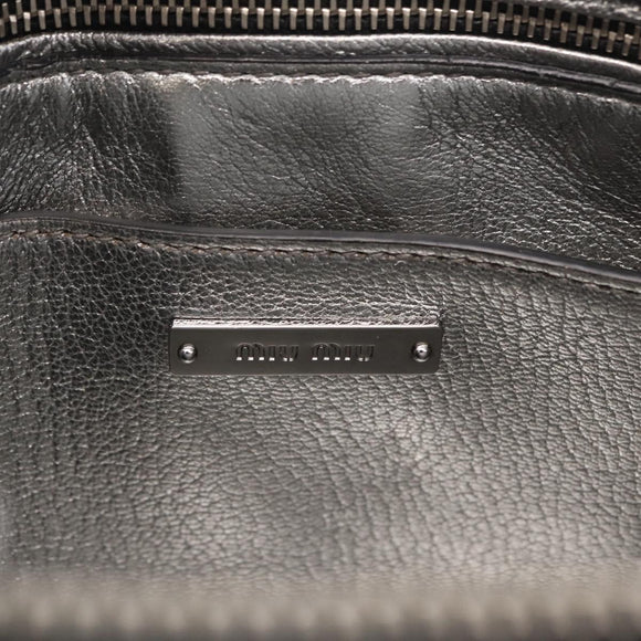 Miu Miu Hand Bag Leather 2way Silver Auth 167797A