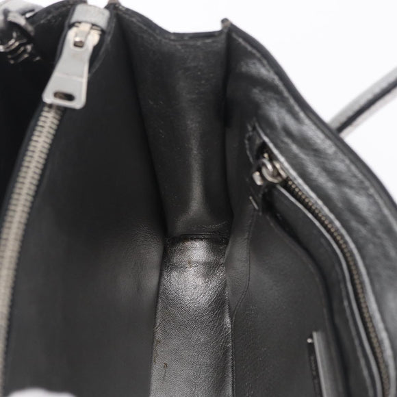 Miu Miu Hand Bag Leather 2way Silver Auth 167797A