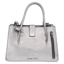 Miu Miu Hand Bag Leather 2way Silver Auth 167797A-4