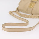 Miu Miu Hand Bag Leather 2way Beige Gold Auth 167799-9