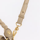 Miu Miu Hand Bag Leather 2way Beige Gold Auth 167799-17