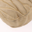 Miu Miu Hand Bag Leather 2way Beige Gold Auth 167799-20