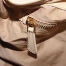 Miu Miu Hand Bag Leather 2way Beige Gold Auth 167799-30