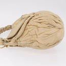 Miu Miu Hand Bag Leather 2way Beige Gold Auth 167799-4