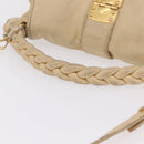 Miu Miu Hand Bag Leather 2way Beige Gold Auth 167799-7