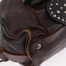 Miu Miu Hand Bag Leather 2way Brown Silver Auth 167800-13