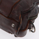 Miu Miu Hand Bag Leather 2way Brown Silver Auth 167800-14