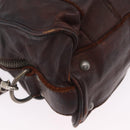 Miu Miu Hand Bag Leather 2way Brown Silver Auth 167800-15
