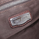 Miu Miu Hand Bag Leather 2way Brown Silver Auth 167800-21