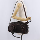 Miu Miu Hand Bag Leather 2way Brown Silver Auth 167800-28