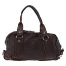 Miu Miu Hand Bag Leather 2way Brown Silver Auth 167800-3