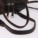 Miu Miu Hand Bag Leather 2way Brown Silver Auth 167800-7