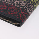 LOEWE Anagram Zippy Wallet Leather Silver Rainbow Auth 167801-10