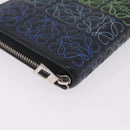 LOEWE Anagram Zippy Wallet Leather Silver Rainbow Auth 167801-8