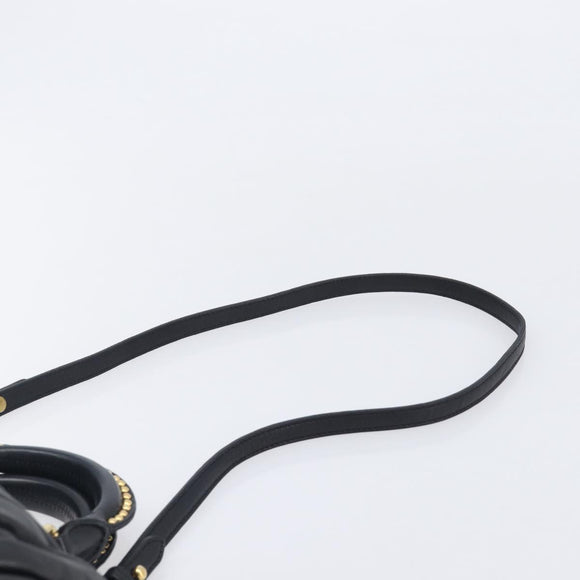 Miu Miu Hand Bag Leather 2way Black Gold Auth 167802M