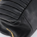 Miu Miu Hand Bag Leather 2way Black Gold Auth 167802M-13