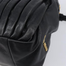 Miu Miu Hand Bag Leather 2way Black Gold Auth 167802M-14