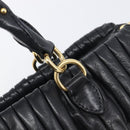 Miu Miu Hand Bag Leather 2way Black Gold Auth 167802M-17