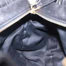 Miu Miu Hand Bag Leather 2way Black Gold Auth 167802M-21