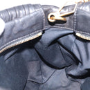 Miu Miu Hand Bag Leather 2way Black Gold Auth 167802M-22