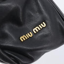 Miu Miu Hand Bag Leather 2way Black Gold Auth 167802M-26