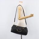 Miu Miu Hand Bag Leather 2way Black Gold Auth 167802M-28