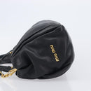 Miu Miu Hand Bag Leather 2way Black Gold Auth 167802M-5