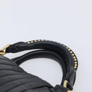 Miu Miu Hand Bag Leather 2way Black Gold Auth 167802M-8