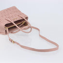 Miu Miu Matelasse Hand Bag Leather 2way Pink Gold Auth 167803M-11