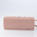 Miu Miu Matelasse Hand Bag Leather 2way Pink Gold Auth 167803M-8