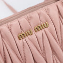 Miu Miu Matelasse Hand Bag Leather 2way Pink Gold Auth 167803M-22