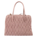 Miu Miu Matelasse Hand Bag Leather 2way Pink Gold Auth 167803M-2