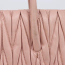 Miu Miu Matelasse Hand Bag Leather 2way Pink Gold Auth 167803M-3