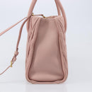 Miu Miu Matelasse Hand Bag Leather 2way Pink Gold Auth 167803M-4