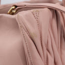 Miu Miu Matelasse Hand Bag Leather 2way Pink Gold Auth 167803M-7