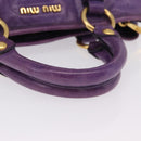 Miu Miu Hand Bag Leather 2way Purple Gold Auth 167804M-10