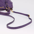 Miu Miu Hand Bag Leather 2way Purple Gold Auth 167804M-12