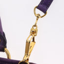 Miu Miu Hand Bag Leather 2way Purple Gold Auth 167804M-16