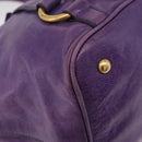 Miu Miu Hand Bag Leather 2way Purple Gold Auth 167804M-18