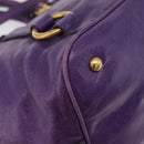 Miu Miu Hand Bag Leather 2way Purple Gold Auth 167804M-20